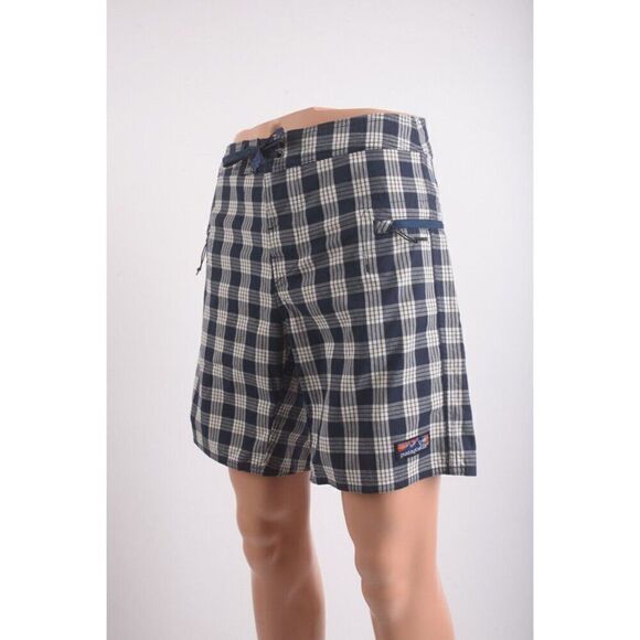 Patagonia Mens Shorts Blue Plaid Organic Cotton Canvas US 30 x 18 NWT - Picture 3 of 7